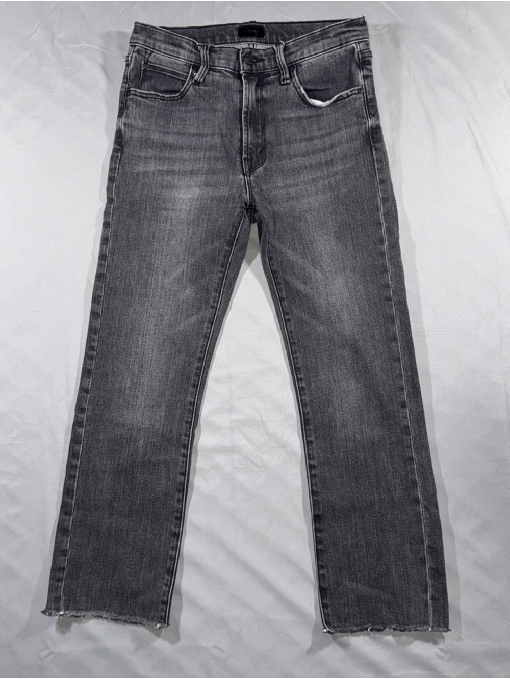 Mother Jeans Womens 28 Charcoal Mid Rise Insider Ankle Fray Made In USA Denim